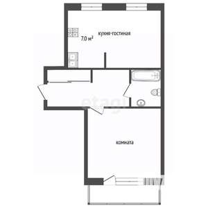 2-к квартира, вторичка, 44м2, 4/4 этаж