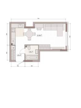 Студия квартира, вторичка, 33м2, 3/15 этаж