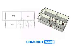 3-к квартира, вторичка, 62м2, 4/5 этаж