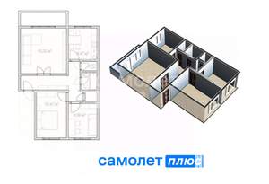 3-к квартира, вторичка, 65м2, 8/10 этаж