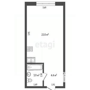 Студия квартира, вторичка, 31м2, 4/15 этаж