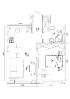 2-к квартира, вторичка, 41м2, 2/8 этаж