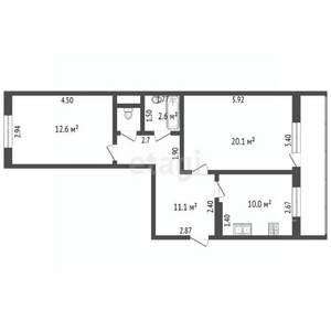 2-к квартира, вторичка, 59м2, 5/10 этаж