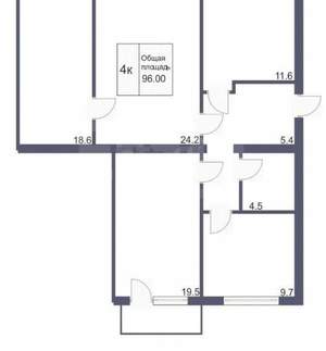 4-к квартира, вторичка, 96м2, 3/4 этаж