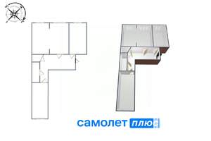 3-к квартира, вторичка, 93м2, 2/5 этаж