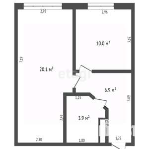 2-к квартира, вторичка, 41м2, 1/3 этаж