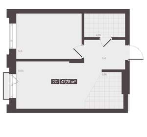 2-к квартира, вторичка, 48м2, 12/16 этаж