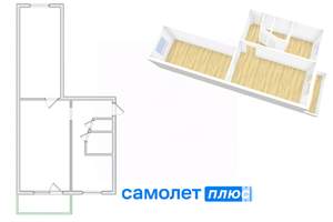 2-к квартира, вторичка, 45м2, 3/5 этаж
