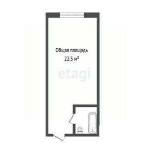 1-к квартира, вторичка, 23м2, 1/9 этаж