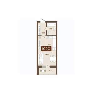 Студия квартира, вторичка, 31м2, 10/20 этаж