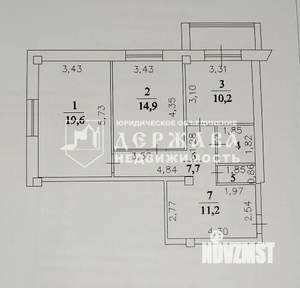 2-к квартира, вторичка, 69м2, 6/9 этаж