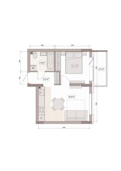 Студия квартира, вторичка, 36м2, 13/15 этаж