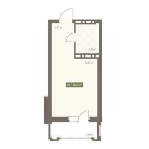 Студия квартира, вторичка, 26м2, 13/16 этаж