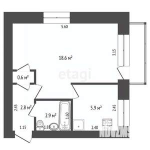 1-к квартира, вторичка, 31м2, 5/5 этаж