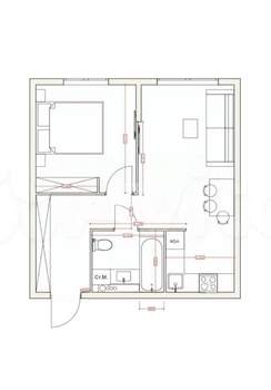 2-к квартира, вторичка, 44м2, 4/5 этаж