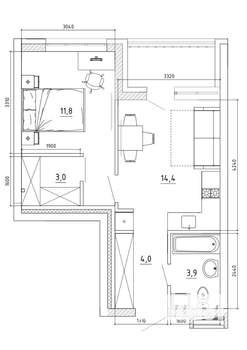 2-к квартира, вторичка, 42м2, 6/8 этаж