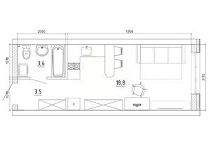 1-к квартира, вторичка, 27м2, 2/8 этаж