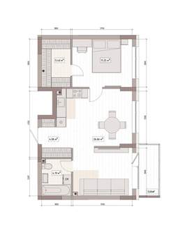 2-к квартира, вторичка, 54м2, 6/15 этаж