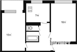 2-к квартира, вторичка, 47м2, 2/5 этаж