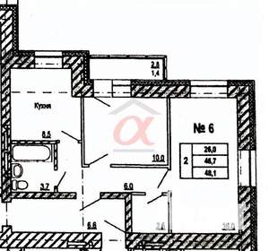 2-к квартира, вторичка, 47м2, 2/12 этаж