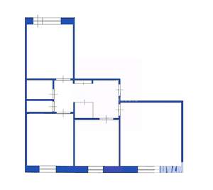 3-к квартира, вторичка, 62м2, 1/9 этаж