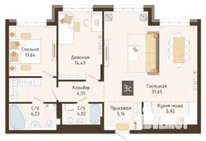 3-к квартира, вторичка, 96м2, 6/7 этаж