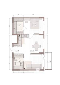 2-к квартира, вторичка, 54м2, 8/15 этаж