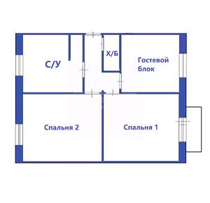3-к квартира, вторичка, 78м2, 2/4 этаж