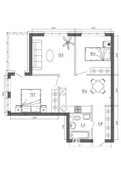 3-к квартира, вторичка, 66м2, 10/15 этаж