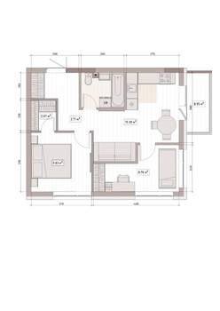 2-к квартира, вторичка, 50м2, 4/15 этаж