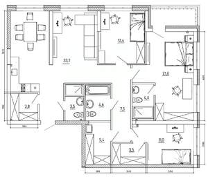 5-к квартира, вторичка, 125м2, 5/8 этаж