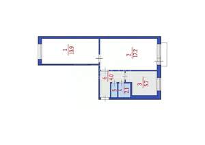 2-к квартира, вторичка, 43м2, 5/5 этаж