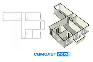 3-к квартира, вторичка, 55м2, 4/5 этаж