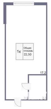 Студия квартира, вторичка, 23м2, 6/9 этаж