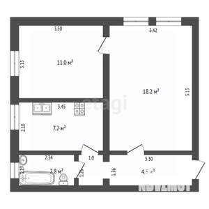 2-к квартира, вторичка, 45м2, 1/2 этаж