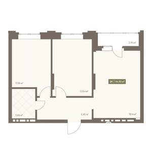 2-к квартира, вторичка, 50м2, 2/16 этаж
