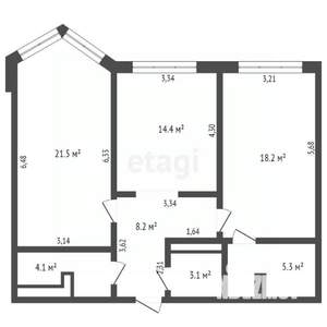 3-к квартира, вторичка, 75м2, 11/14 этаж