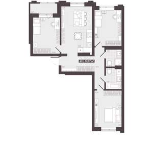 4-к квартира, вторичка, 84м2, 4/16 этаж
