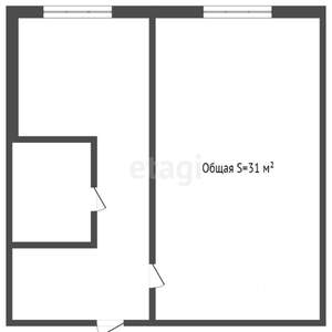 1-к квартира, вторичка, 31м2, 1/3 этаж
