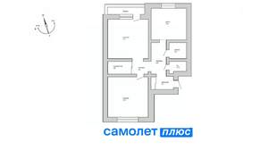 2-к квартира, вторичка, 74м2, 9/9 этаж