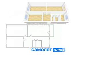 3-к квартира, вторичка, 62м2, 2/5 этаж