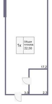Студия квартира, вторичка, 23м2, 6/9 этаж