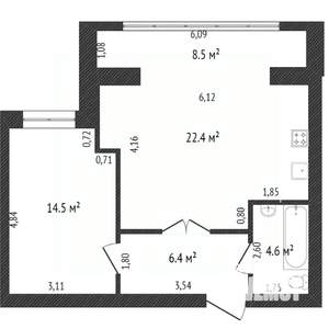 2-к квартира, вторичка, 57м2, 2/9 этаж