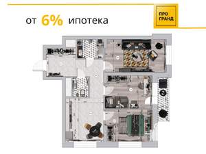 3-к квартира, вторичка, 78м2, 10/19 этаж