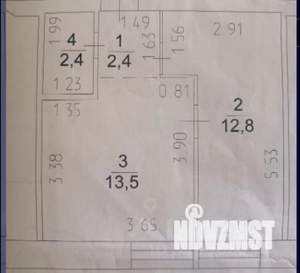 1-к квартира, вторичка, 31м2, 4/5 этаж