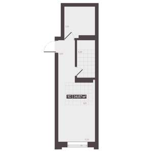 1-к квартира, вторичка, 35м2, 9/16 этаж