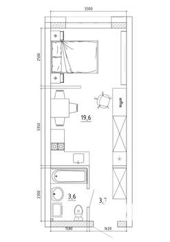 1-к квартира, вторичка, 27м2, 4/8 этаж