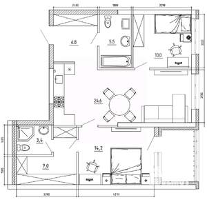 3-к квартира, вторичка, 79м2, 4/8 этаж