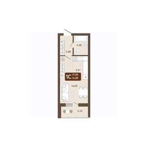 Студия квартира, вторичка, 31м2, 17/20 этаж