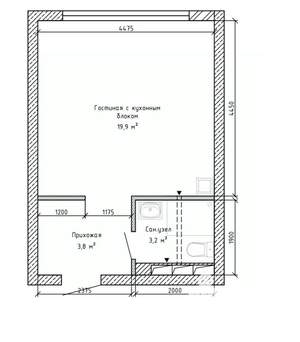 Студия квартира, вторичка, 27м2, 4/19 этаж
